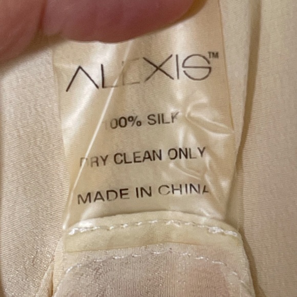 Alexis Silk Tunic Peasant Top Flare Sleeve Size XS Tiered Tie Front Cream - Picture 10 of 10